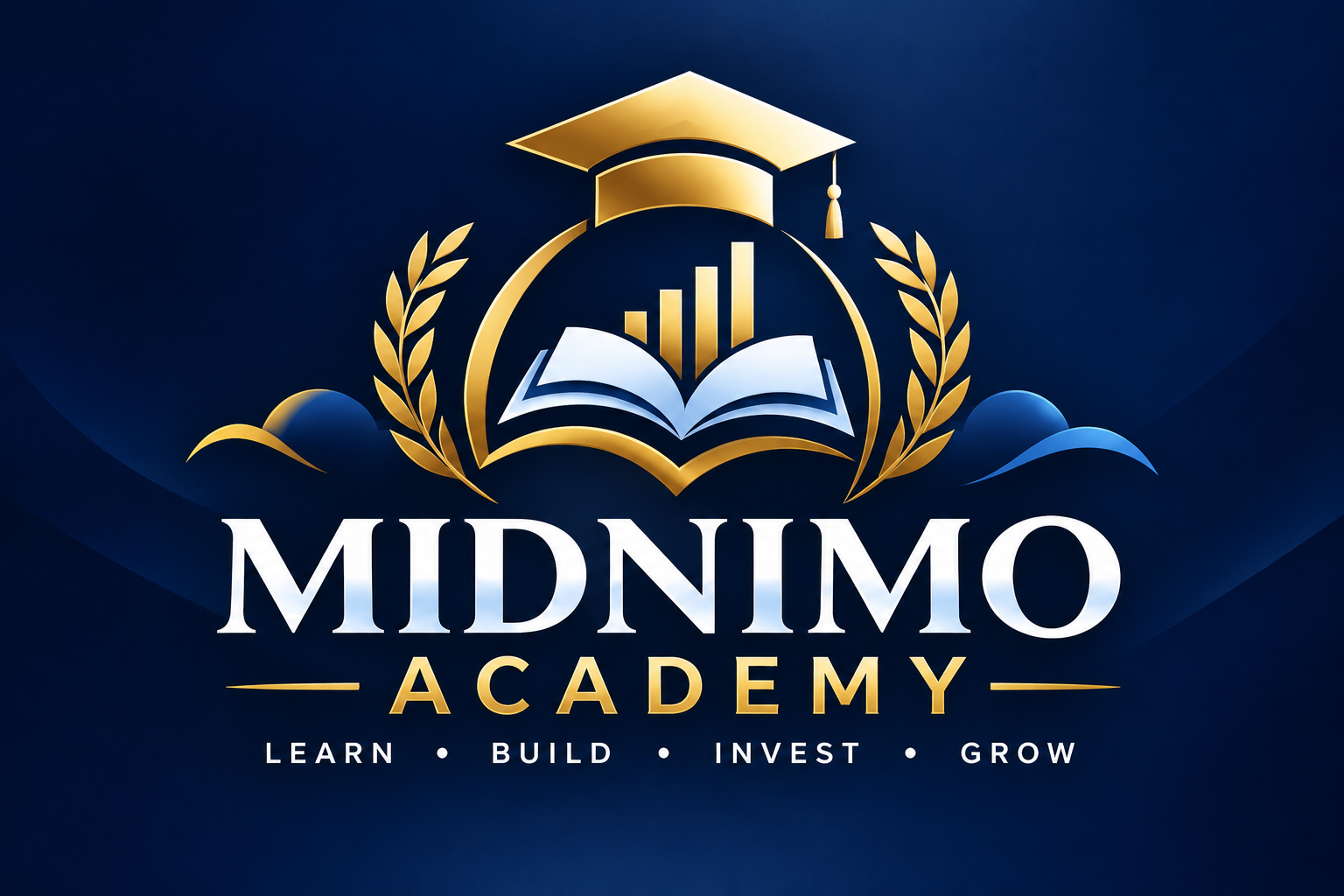 Official Midnimo Academy gold and navy crest